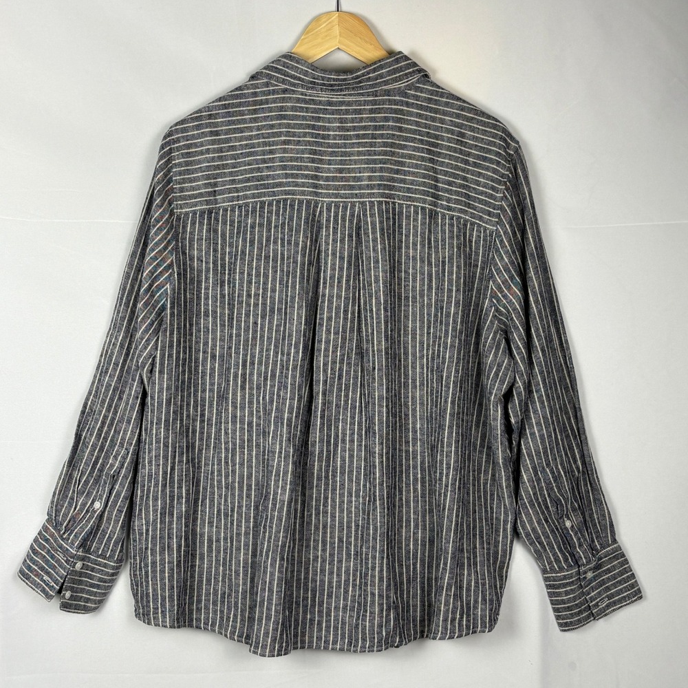 Banana Republic Women Long Sleeve Button Up Linen Blend Shirt XL Striped NWT - Picture 6 of 12